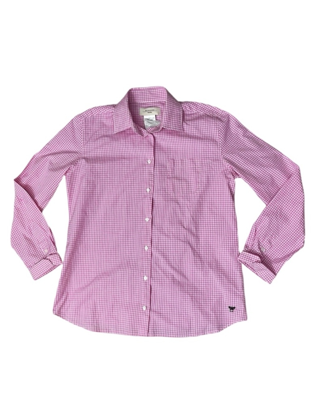 Max Mara Weekend Pink Gingham Button Down Shirt Cotton Coastal Preppy Nautical
